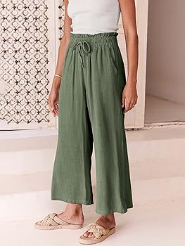 パンツ argue linen narrow pants Amazon.com: LMSXCT Linen Pants for Women Side Slit Wide Leg